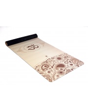 Rubber yoga mat with a non-slip coating - beige