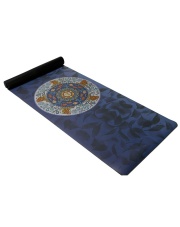 Rubber yoga mat with a non-slip coating - navy blue