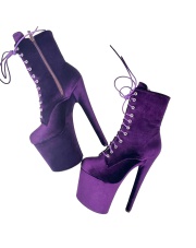 Buty pole dance, Botki 20 cm FIOLETOWE