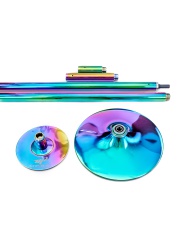 Tubo de pole dance - plegable, doble cromado - arco iris