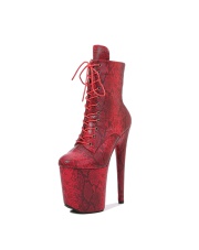 Pole Dance Shoes, Boots 20 cm RED SNAKE - Vol.3